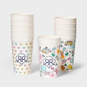 Roller Rabbit x Target Reusable White Cups with Colorful Prints
